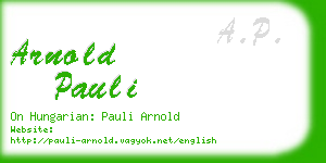 arnold pauli business card